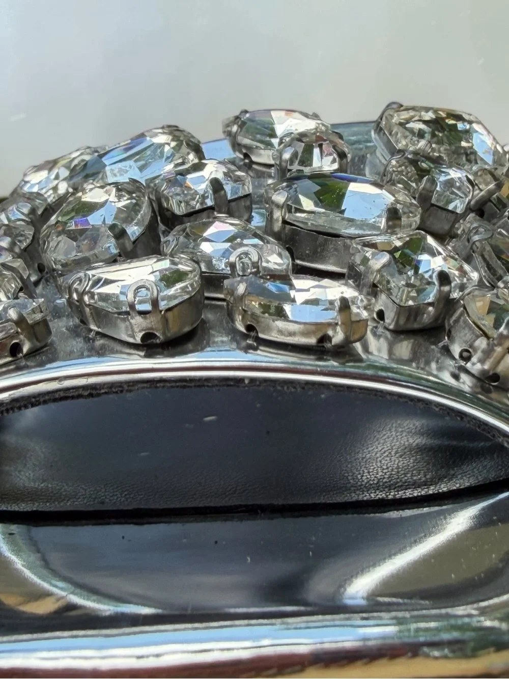 Steve Madden Silver Crystal-Embellished Stiletto Sandals Like New Size 9